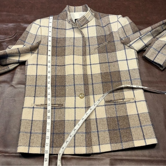 Vintage Bianca Plaid Single Button Wool Blazer Jacket Womens 12 Preppy Classic - Picture 4 of 15